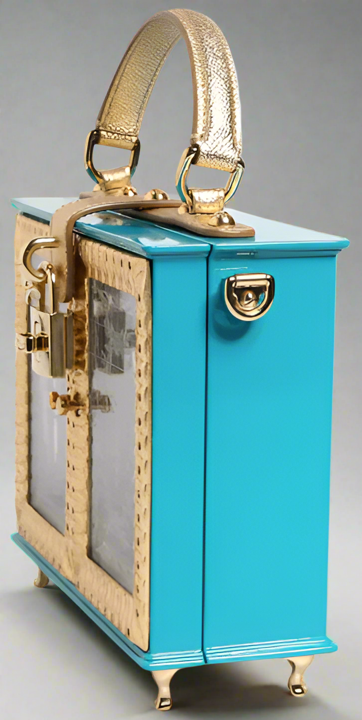 Dolce & Gabbana (Preloved)TURQUOISE GOLD ACRYLIC shoulder bag