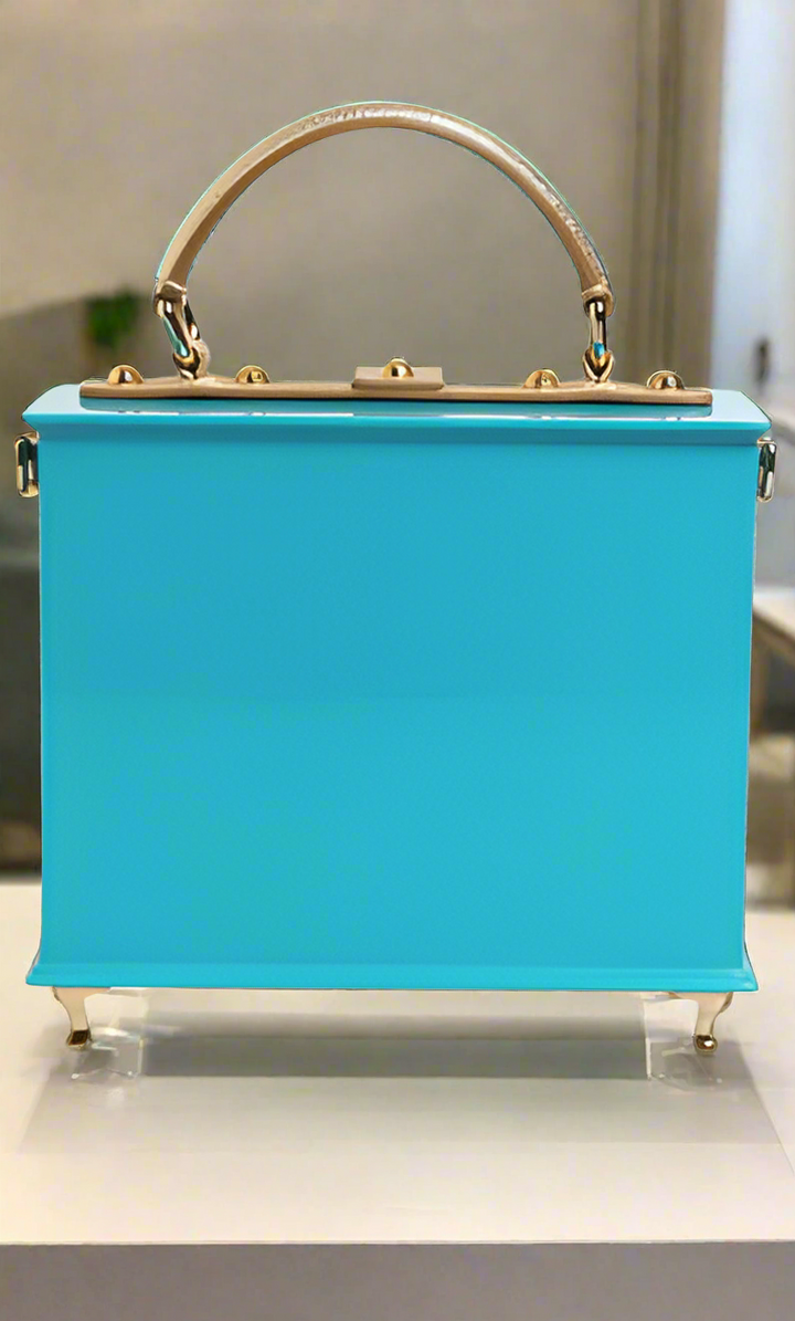 Dolce & Gabbana (Preloved)TURQUOISE GOLD ACRYLIC shoulder bag