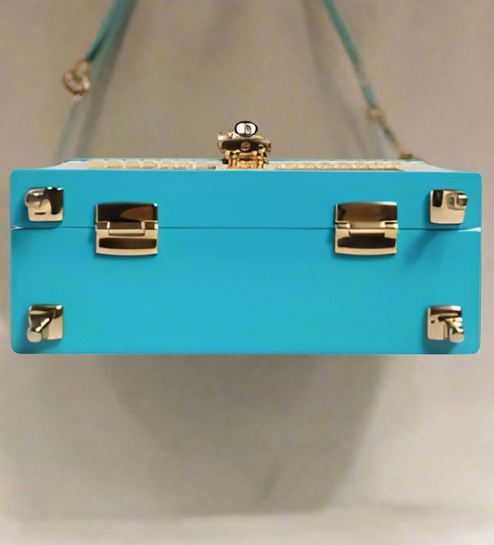 Dolce & Gabbana (Preloved)TURQUOISE GOLD ACRYLIC shoulder bag