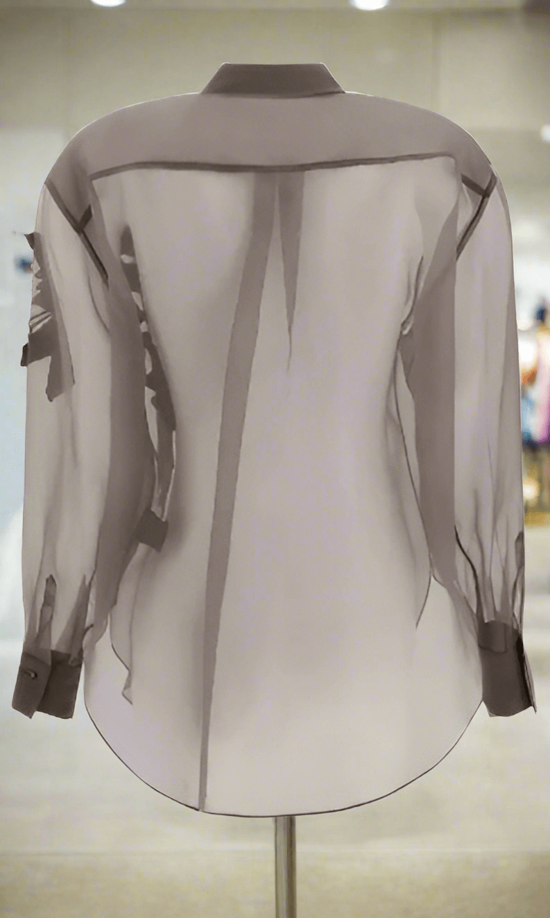 Brunello Cucinelli women's grey SILK SHIRT