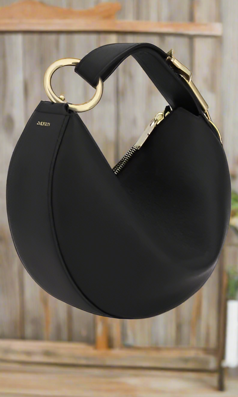 Burberry women's black leather HOBO BAG