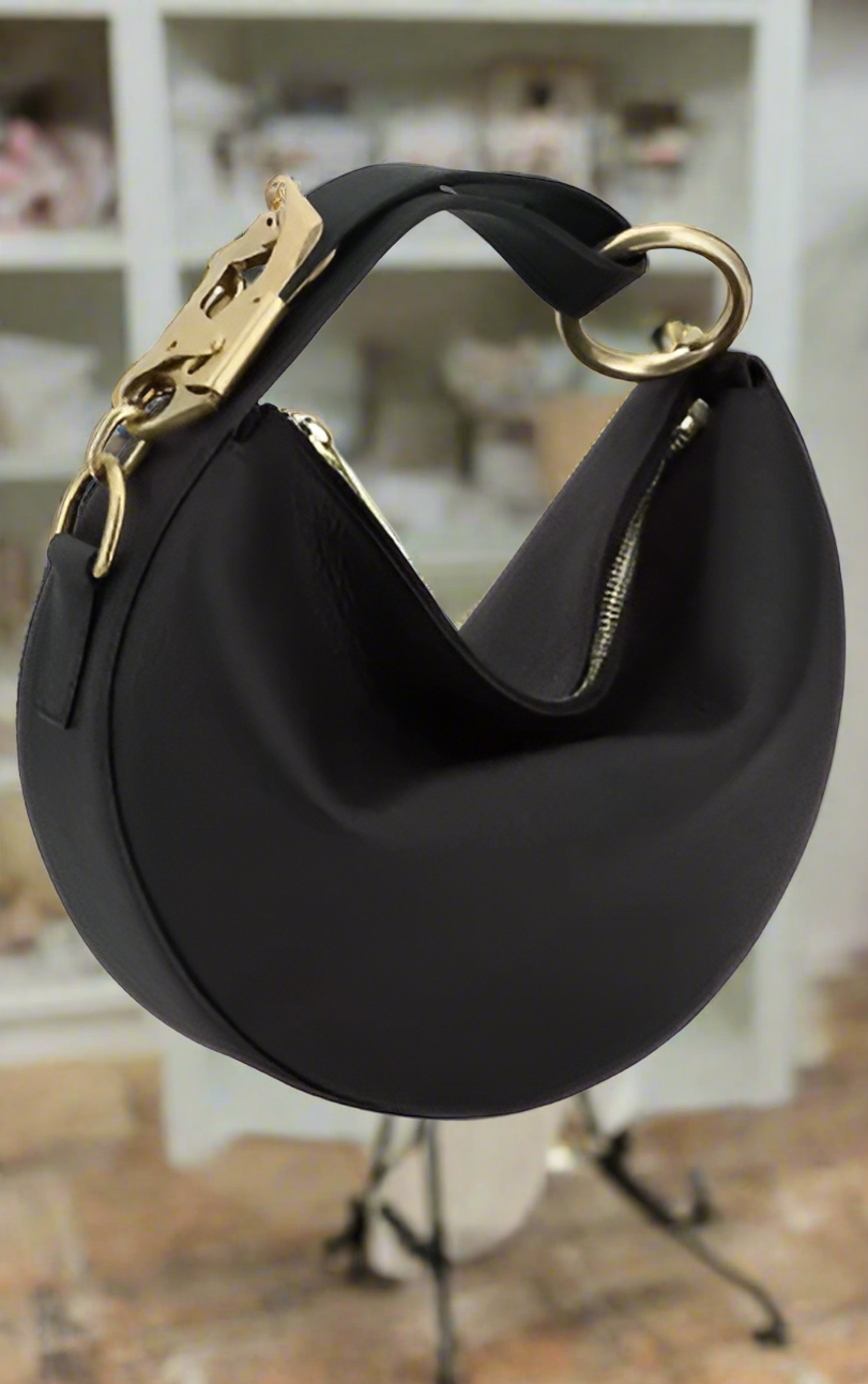Burberry women's black leather HOBO BAG