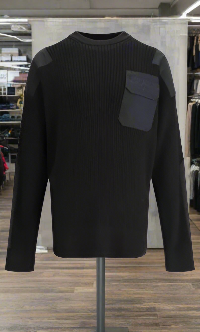 Balenciaga men's black MILITARY SWEATER
