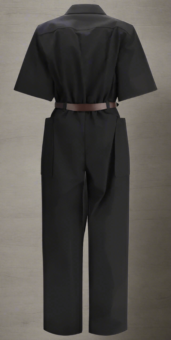 Saint Laurent women's black SHORT-SLEEVED JUMPSUIT
