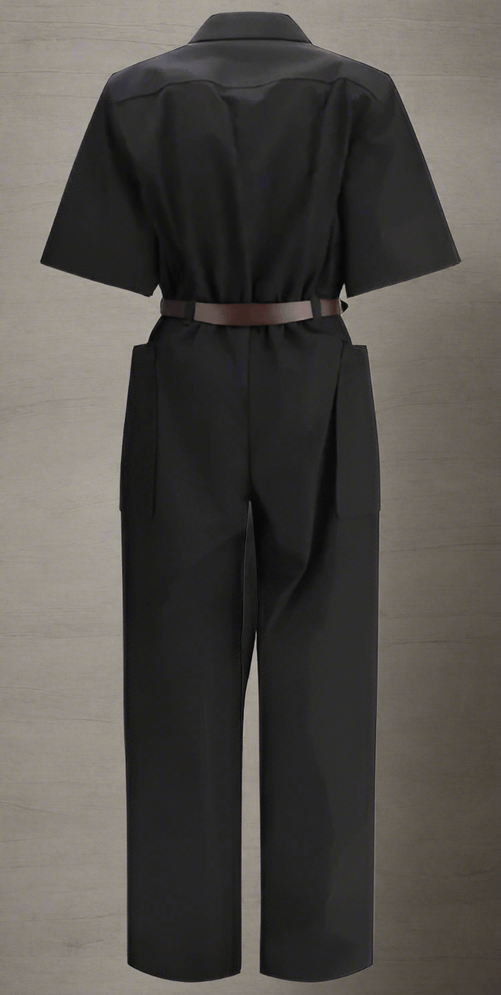 Saint Laurent women's black SHORT-SLEEVED JUMPSUIT