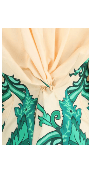 ETRO women's green/orange SILK SHIRT