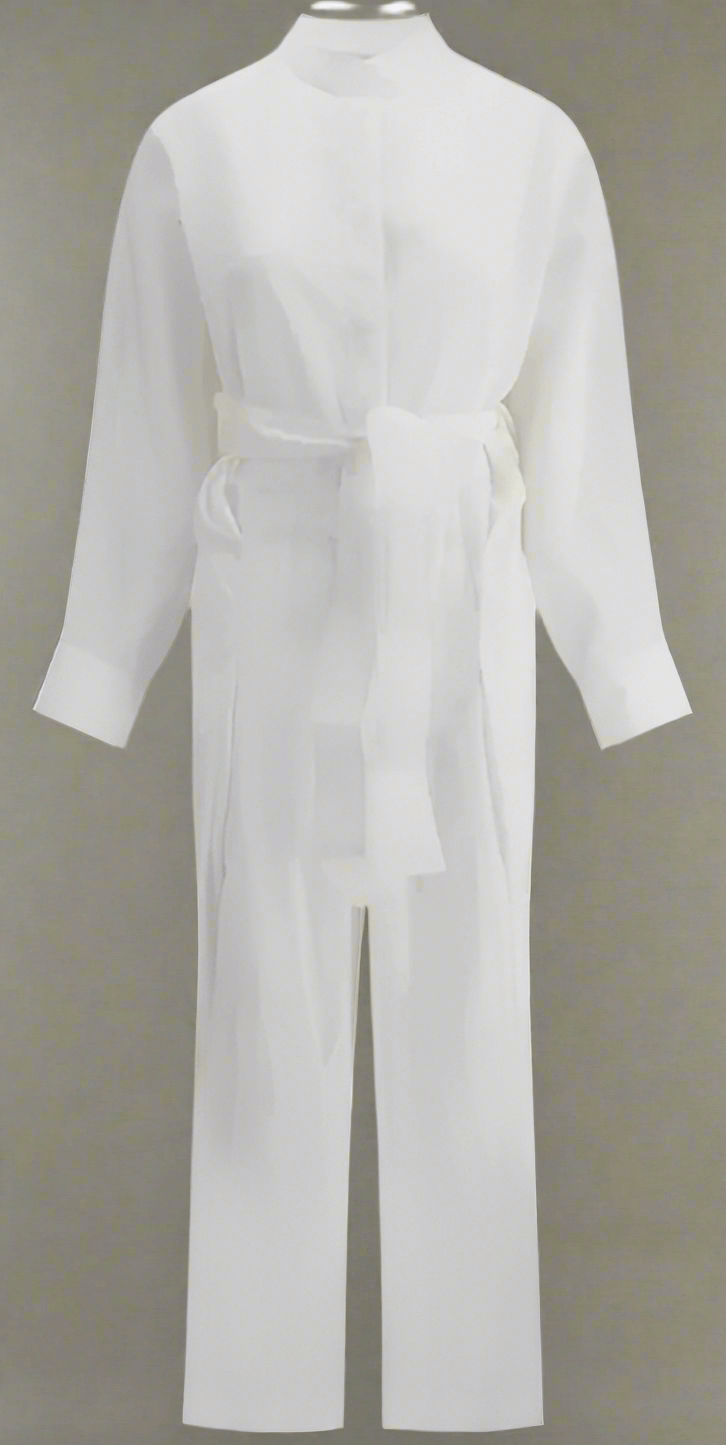 Ferragamo women's white SASH JUMPSUIT