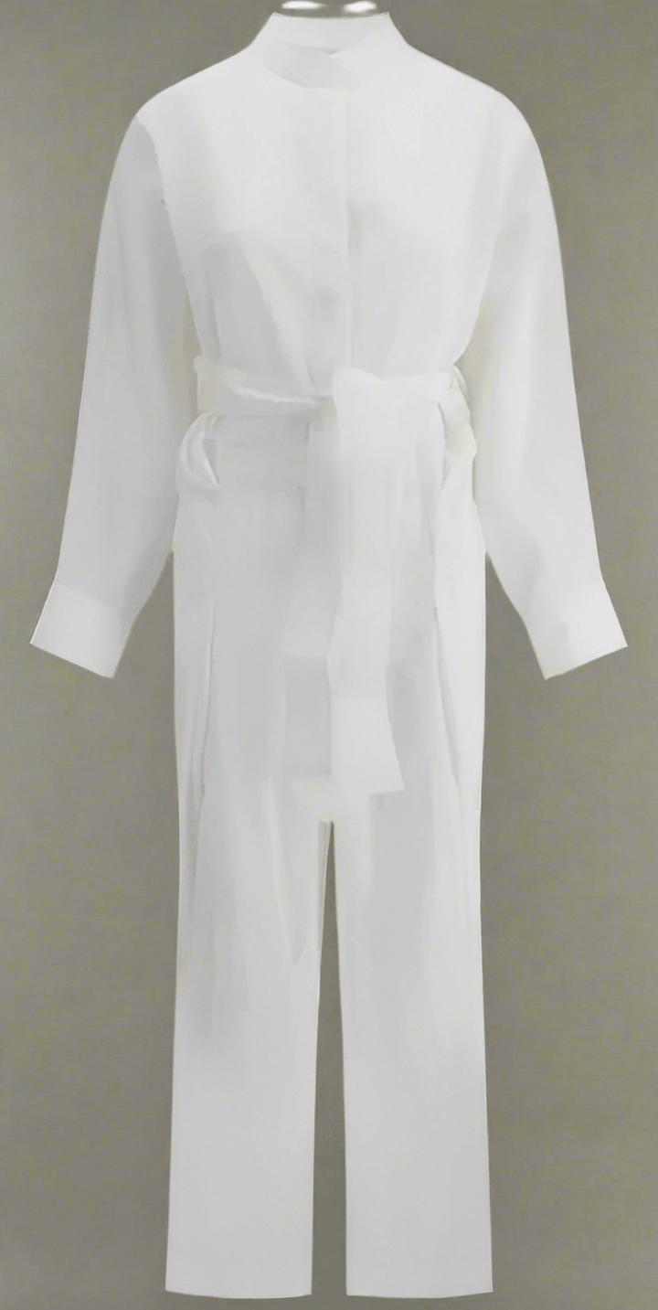 Ferragamo women's white SASH JUMPSUIT