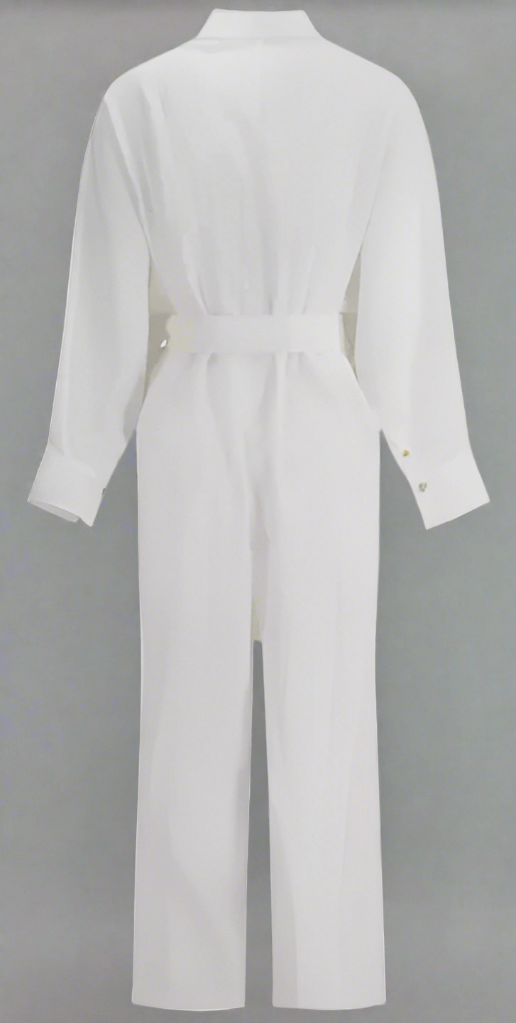 Ferragamo women's white SASH JUMPSUIT