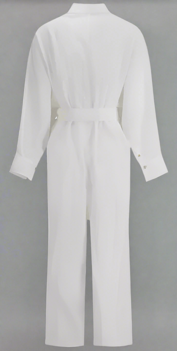 Ferragamo women's white SASH JUMPSUIT