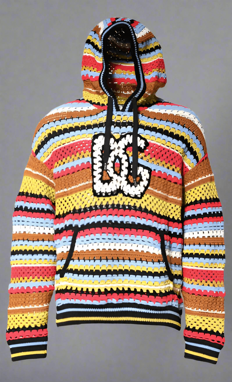 Dolce & Gabbana men's Multicolor Cotton Hooded Pullover Sweater