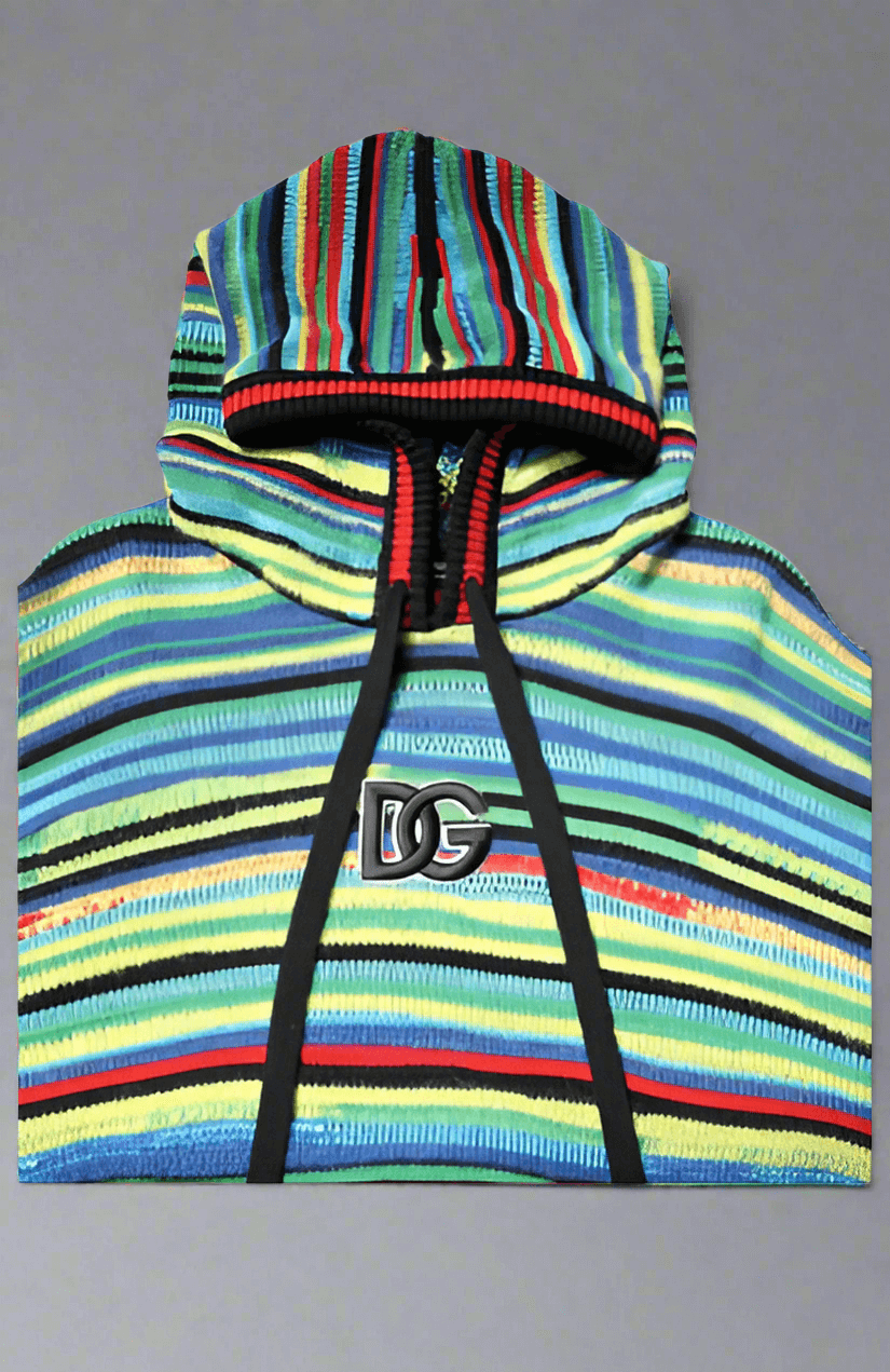 Dolce & Gabbana men's Multicolor Cotton Hooded Pullover Sweater