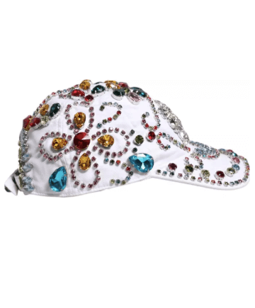 Dolce & Gabbana White Multicolor Crystal Embellish Baseball Cap