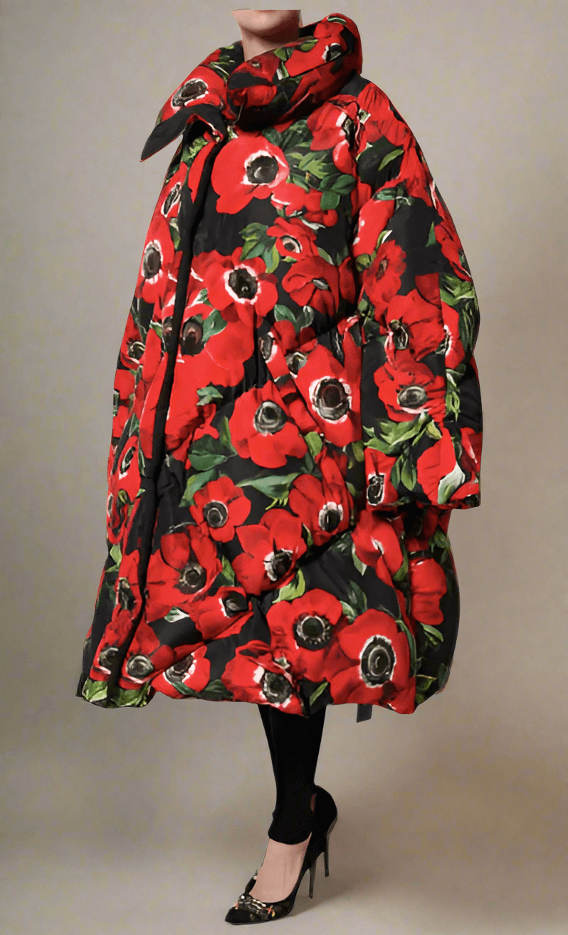 Dolce & Gabbana Multicolor Floral Full Zip Padded Jacket