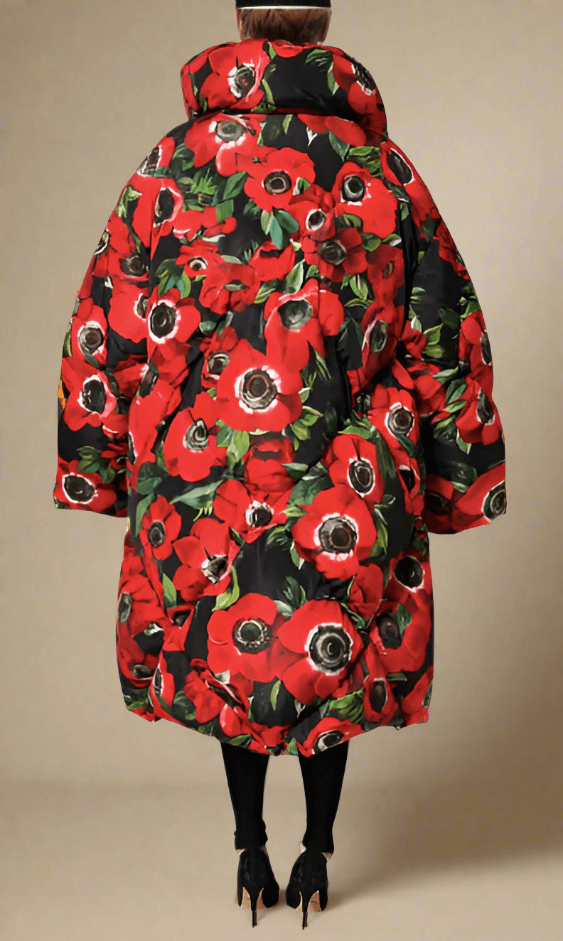 Dolce & Gabbana Multicolor Floral Full Zip Padded Jacket