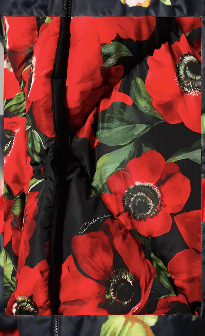 Dolce & Gabbana Multicolor Floral Full Zip Padded Jacket