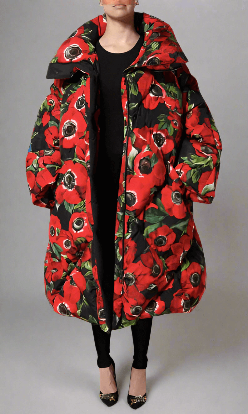 Dolce & Gabbana Multicolor Floral Full Zip Padded Jacket