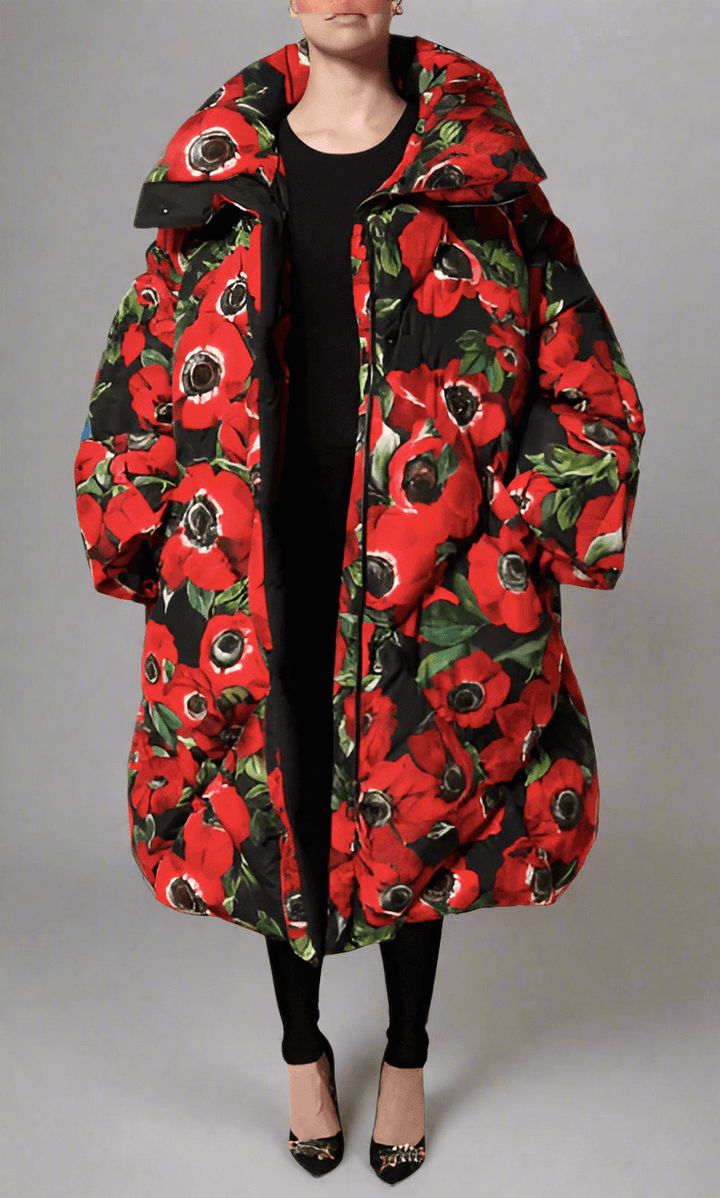Dolce & Gabbana Multicolor Floral Full Zip Padded Jacket