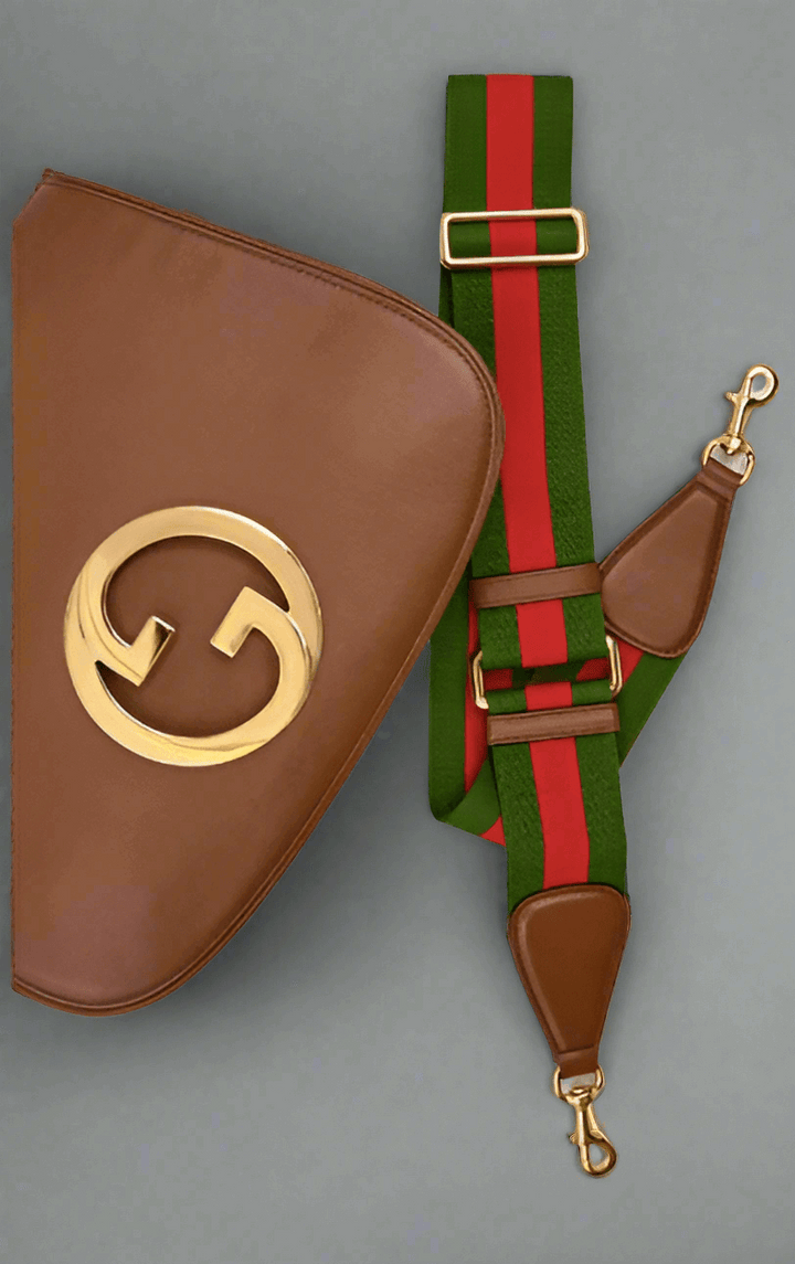 GUCCI Roxy Brown Calfskin Shoulder Flap Bag