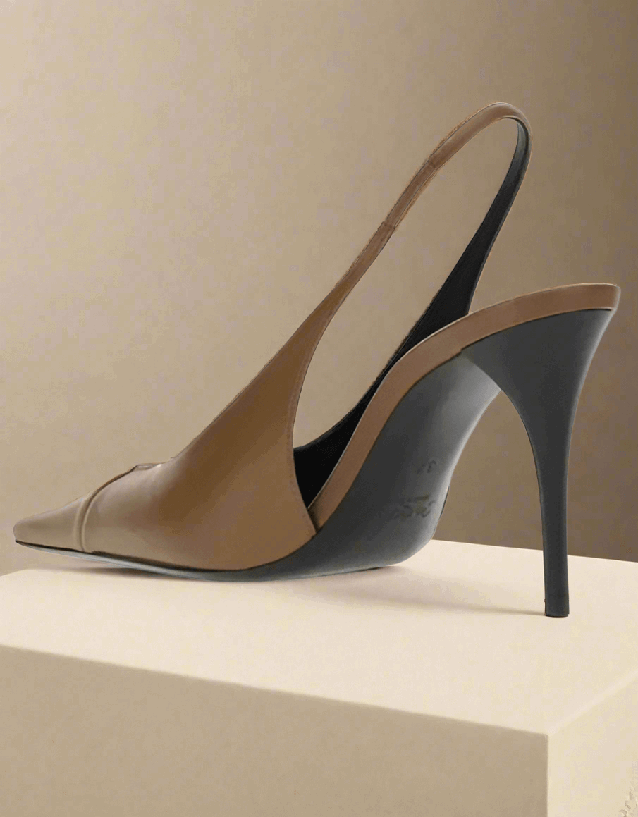 Saint Laurent Babylone Leather YSL Slingback Pumps