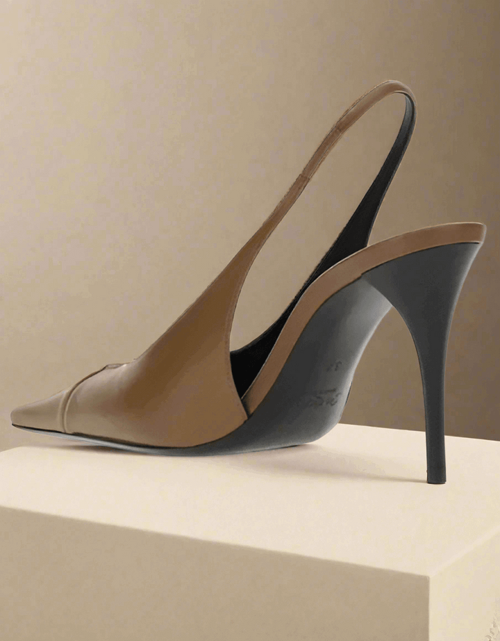 Saint Laurent Babylone Leather YSL Slingback Pumps