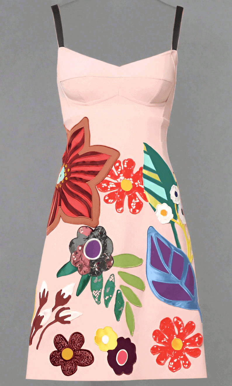 Dolce & Gabbana
Pink Floral Print Spaghetti Strap Mini Dress