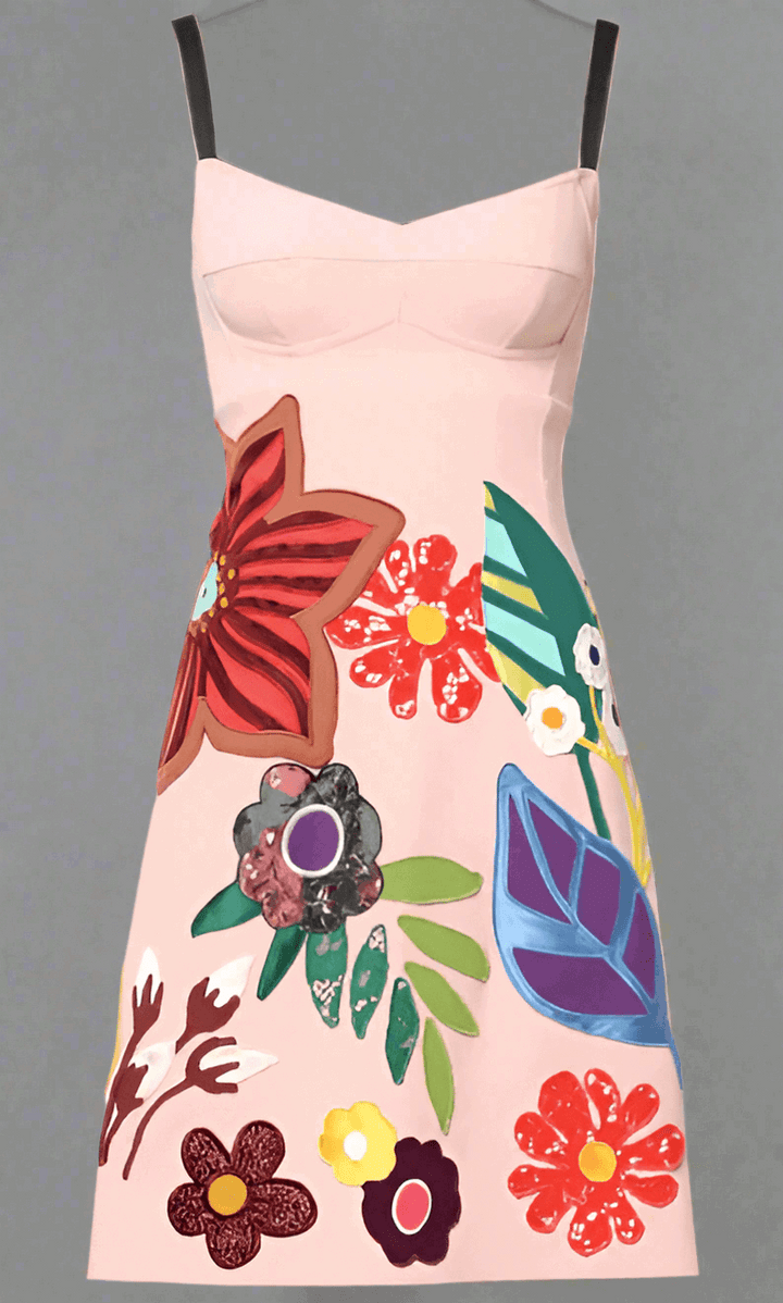 Dolce & Gabbana
Pink Floral Print Spaghetti Strap Mini Dress
