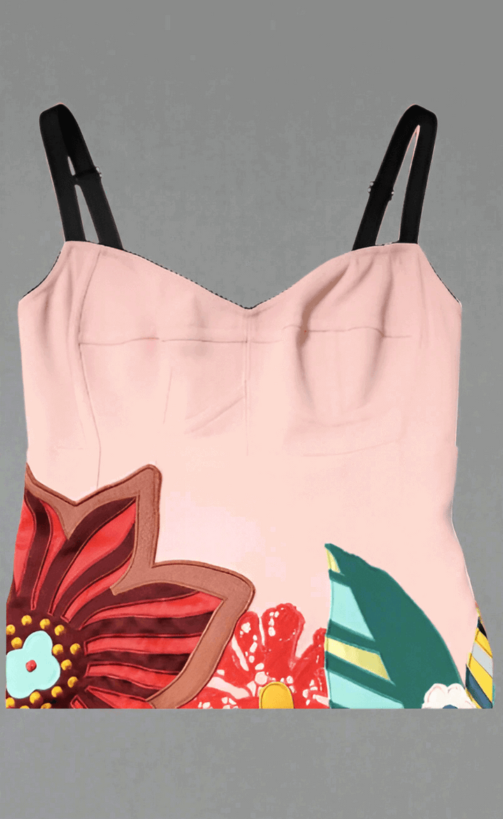 Dolce & Gabbana
Pink Floral Print Spaghetti Strap Mini Dress