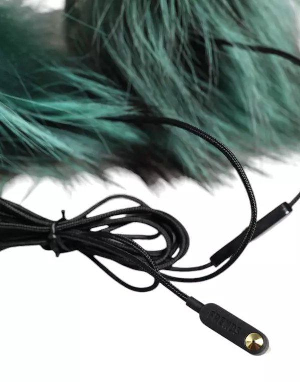 Black cable with a plug on a white background