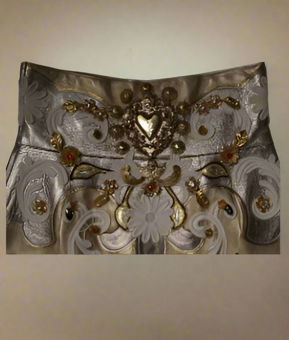 Dolce & Gabbana GOLD JACQUARD EMBELLISHED A-LINE MINI SKIRT
