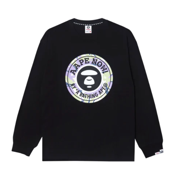 AAPE Moonface Long-Sleeve Tee Black
