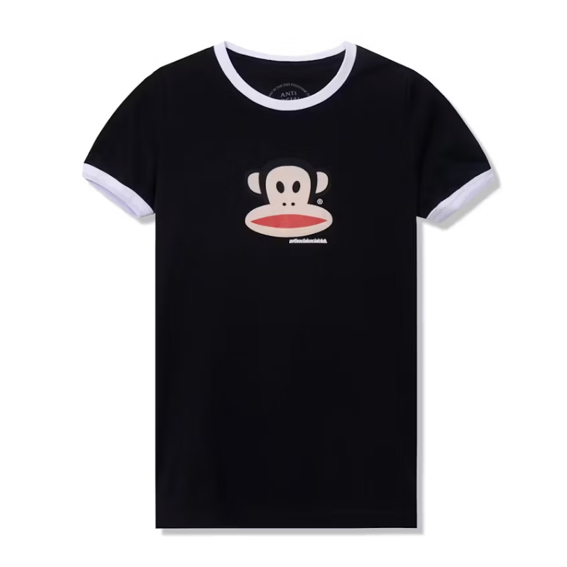 Anti Social Social Club x Paul Frank Logo Ringer Tee Black/White