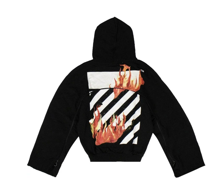 Off-White Diag Fire Back Zip Sweatshirt Black