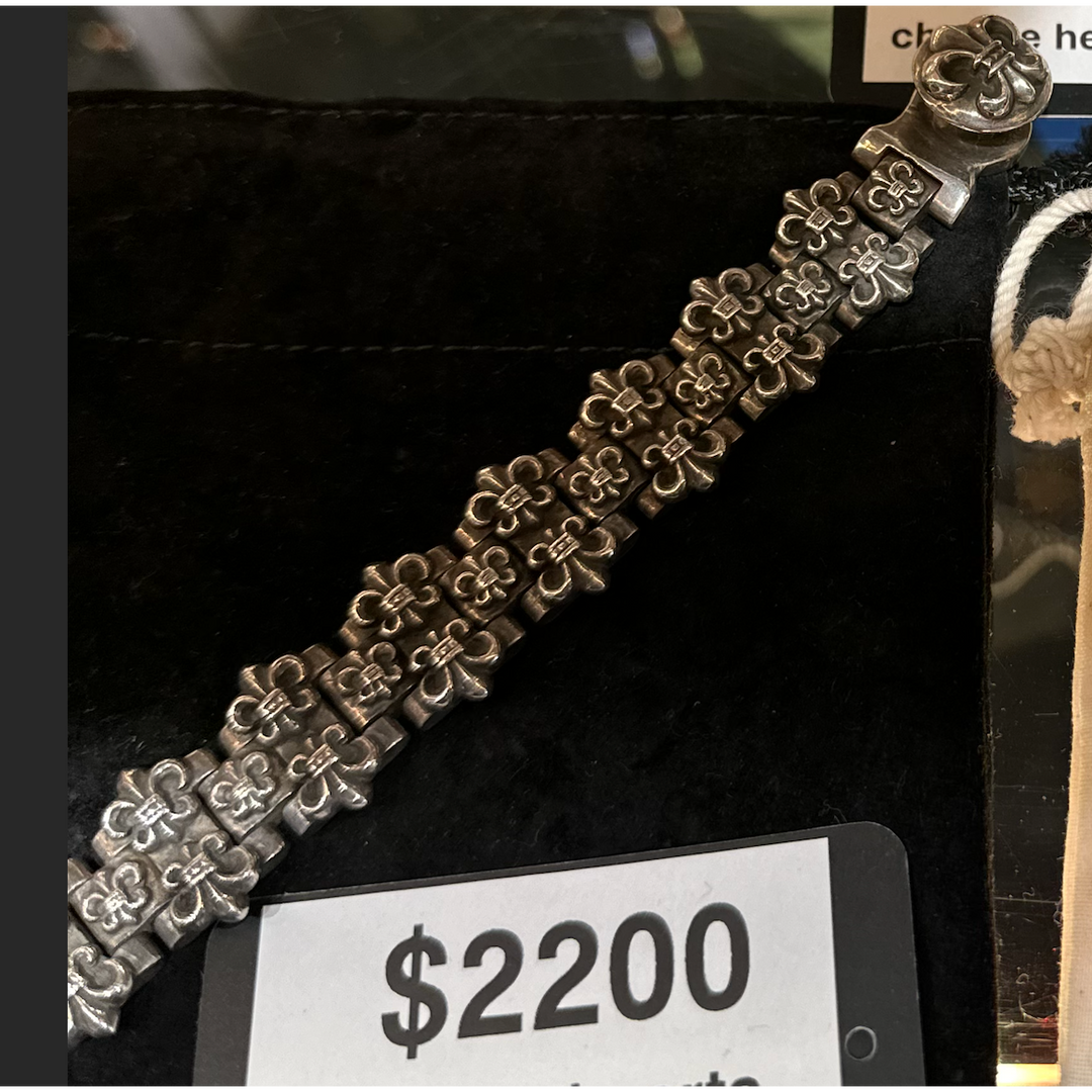 Chrome Hearts 1998 Fleur De Lis Silver Link Bracelet