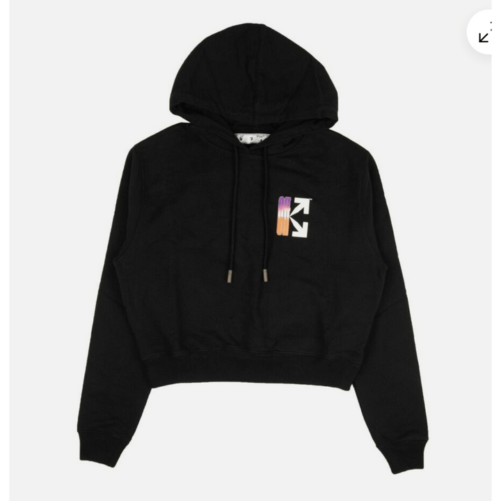NWT OFF-WHITE C/O VIRGIL ABLOH Black Gradient Logo Crop Hoodie