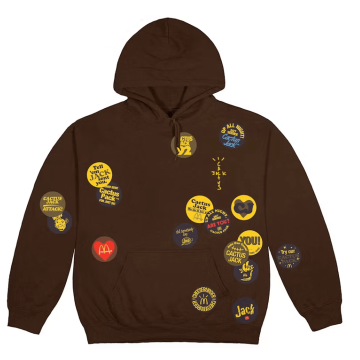 Travis Scott x McDonald's Sticker Bomb Hoodie Brown