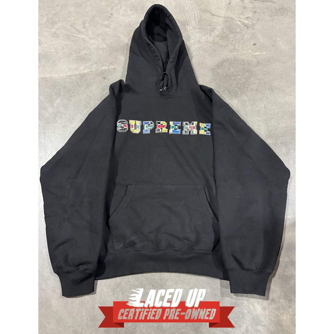 PRE OWNED CLOTHING Supreme Collegiate Patchwork Hooded Sweatshirt