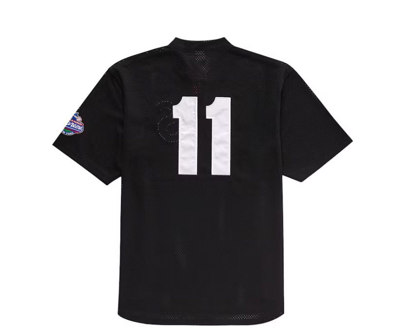 Supreme S Logo Baseball Henley Black