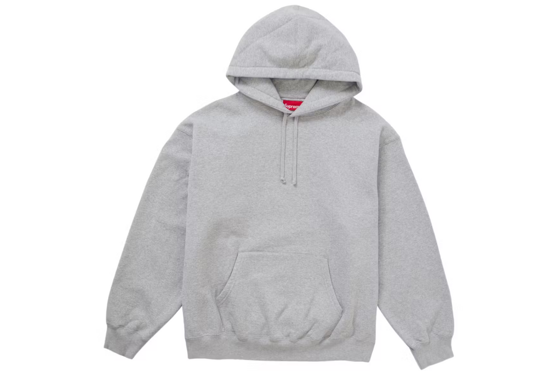 Supreme Satin Applique Hooded Sweatshirt (FW24) Heather Grey