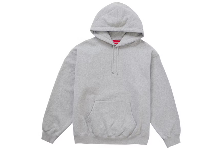 Supreme Satin Applique Hooded Sweatshirt (FW24) Heather Grey