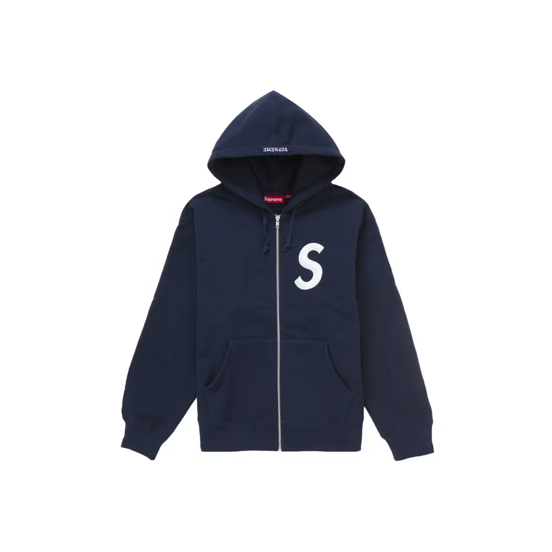 Supreme S Logo Zip Up Hooded Sweatshirt (FW24) - Navy