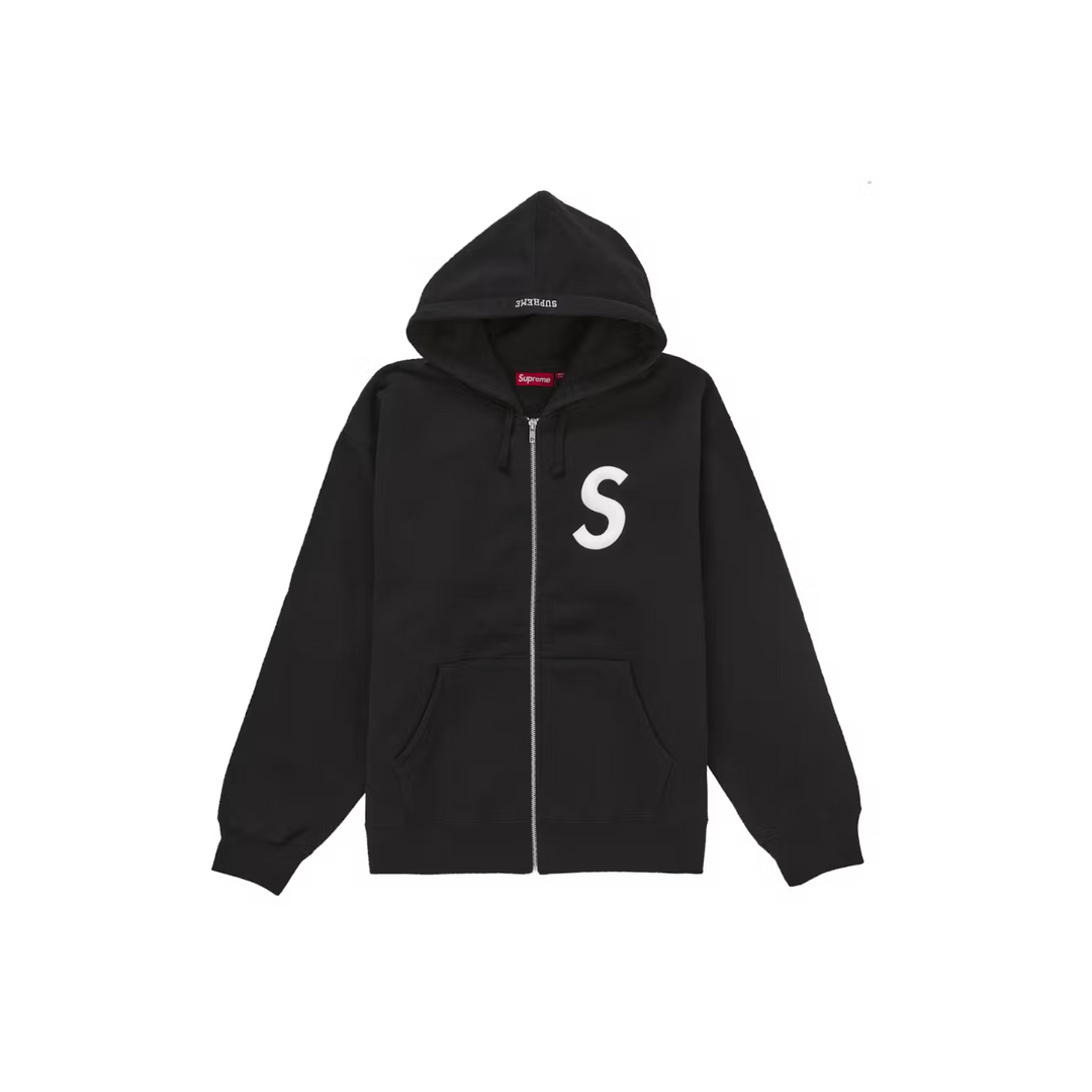 Supreme S Logo Zip Up Hooded Sweatshirt (FW24) - Black