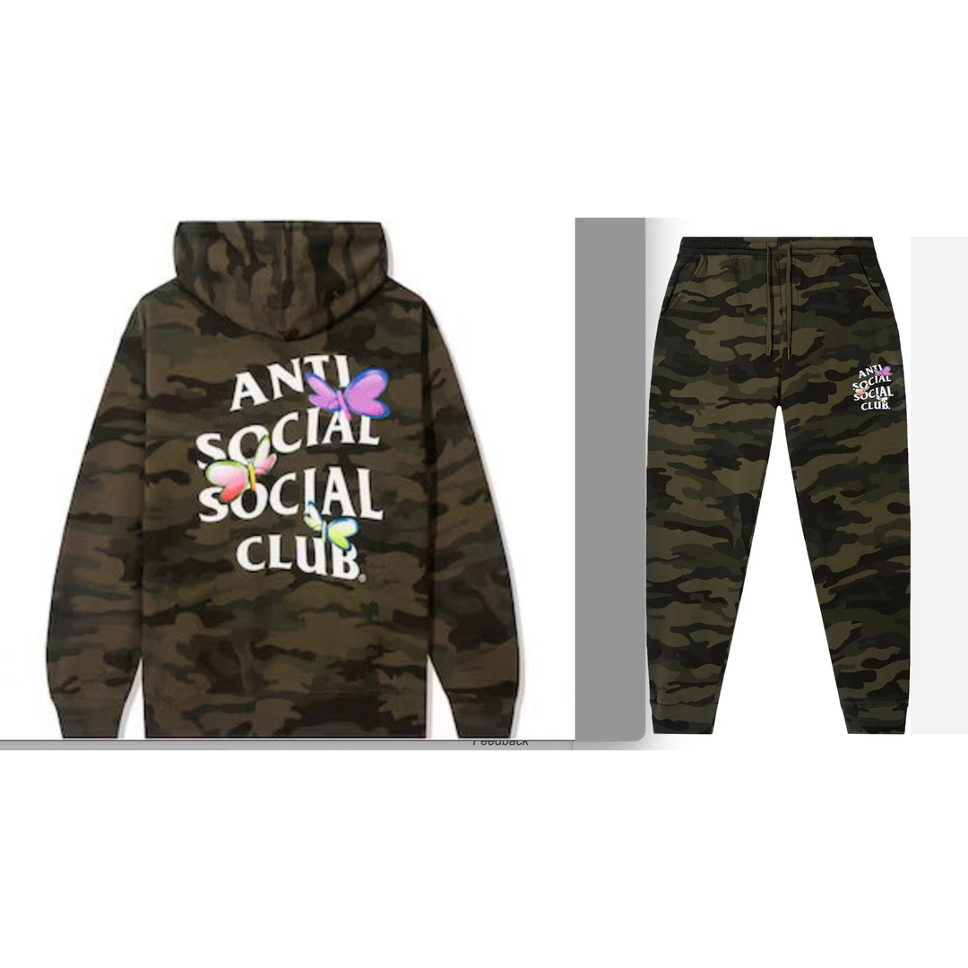 Anti Social Social Club Shell Shock Forest Camo Sweatsuite