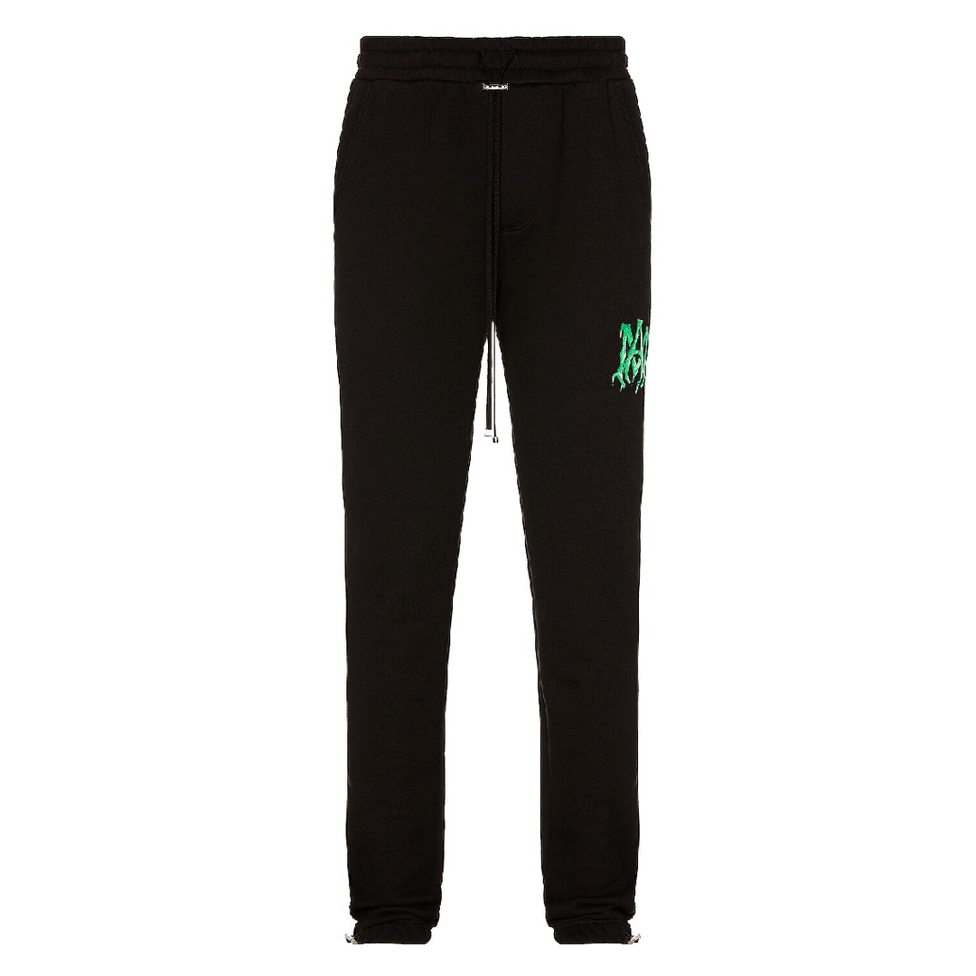 Amiri Watercolor MA lime green Sweatpants Black