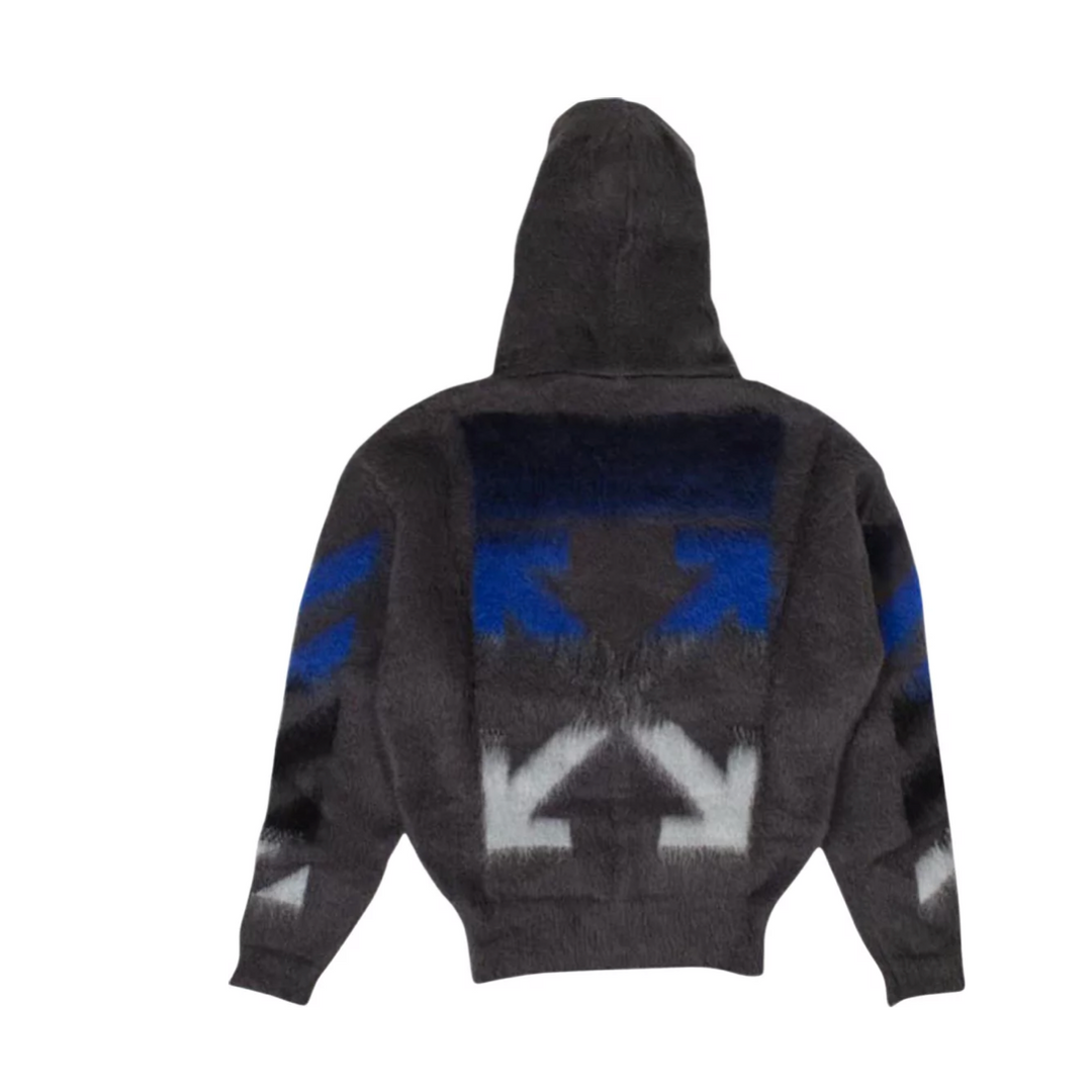 Off-White Mohair Arrows Zip Up Sweater 'Gray'