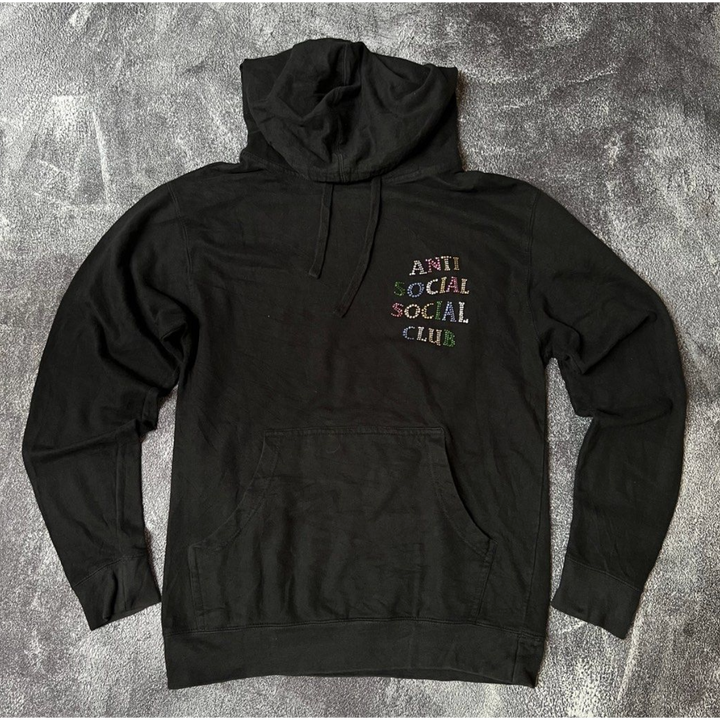 Anti Social Social Club NT Rhinestone Black Hoodie