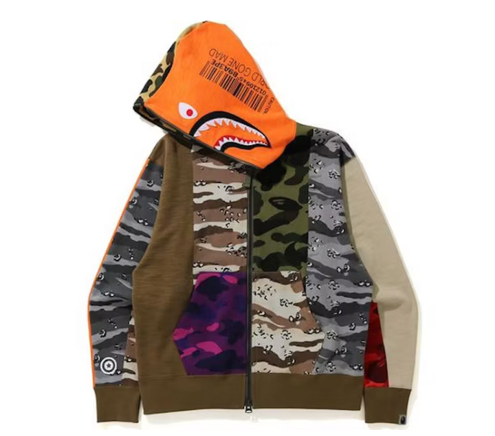 BAPE Crazy Camo Mad Shark Relaxed Full Zip Hoodie