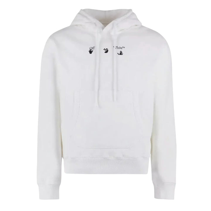 Off-White Men's Flatlock Red Hoodie With Arrows Pattern In White