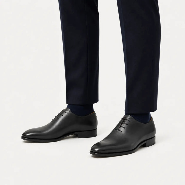 Seamless Goodyear Mens  Coffee Oxford Dress Shoes Lron Gray