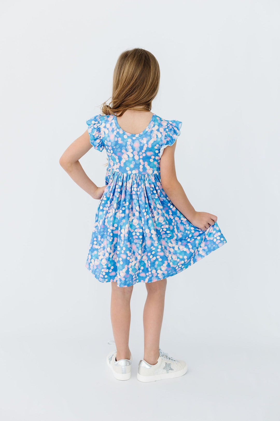 Shimmer &amp; Shine Flutter Sleeve Twirl Dress